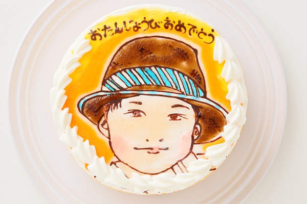 似顔絵デコレーションケーキ ガトーフロマージュ 4号 12cm