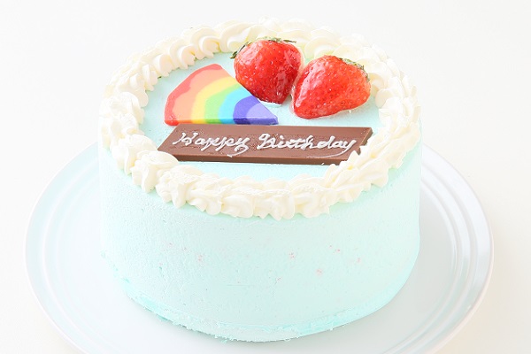 【店頭受取】水色クリームの6色レインボーケーキ 5台セット 2