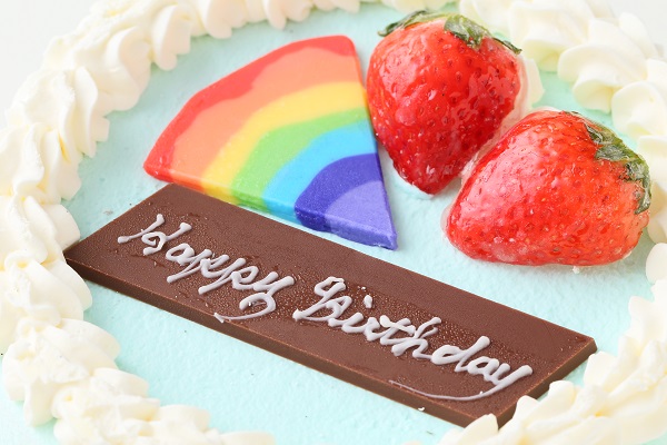 【店頭受取】水色クリームの6色レインボーケーキ 5台セット 8