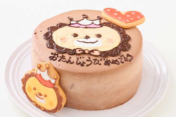 アイシングクッキーのイラストデコレーションケーキ チョコ生 5号 15cm 1