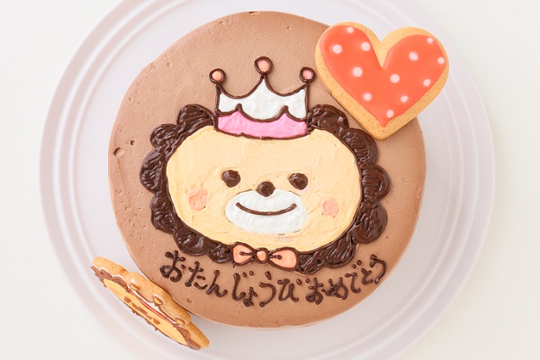 アイシングクッキーのイラストデコレーションケーキ チョコ生 5号 15cm 2