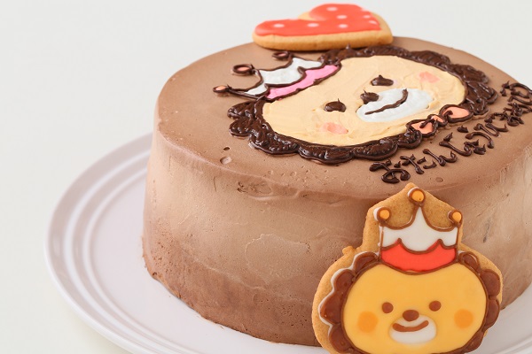 アイシングクッキーのイラストデコレーションケーキ チョコ生 5号 15cm 6