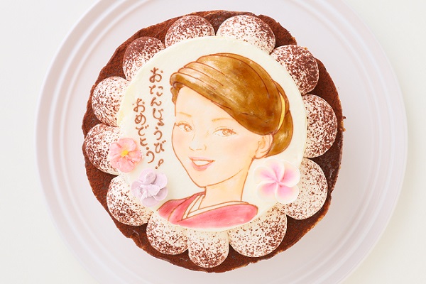 似顔絵チョコタルト 5号 15cm