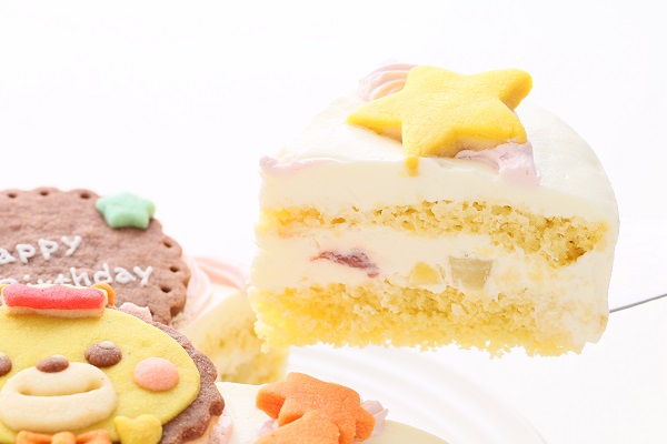 国産小麦粉と安心材料☆キャラクタークッキーのデコレーションケーキ 4号 12cm 3