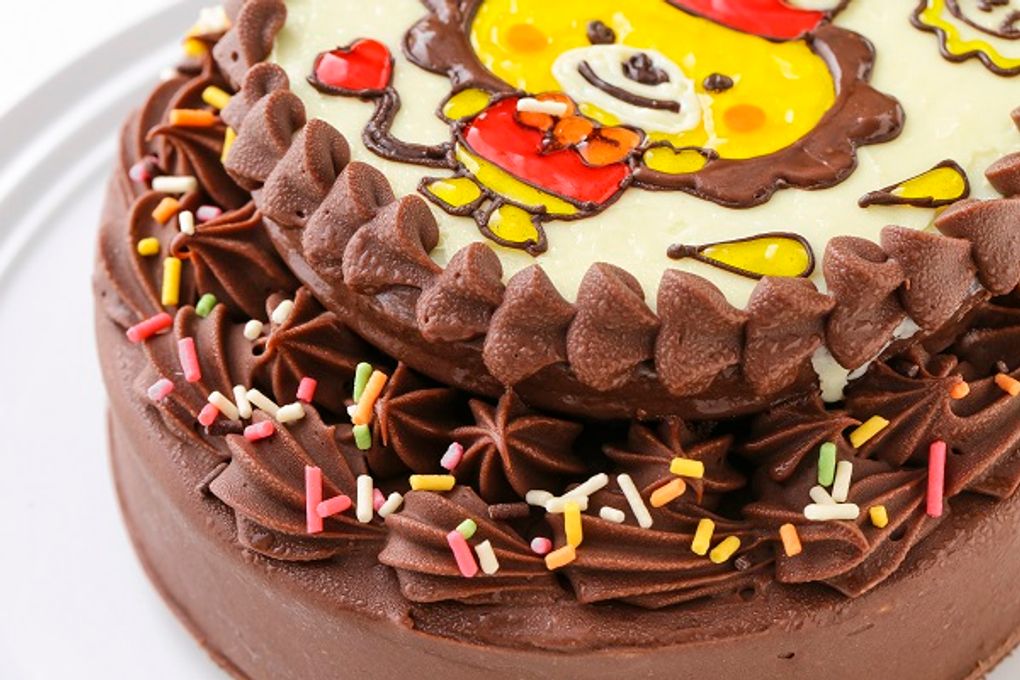 イラストデコレーションケーキ チョコ生クリーム 6号 18cm 7
