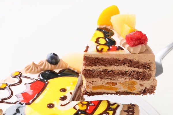 イラストチョコクリームデコレーションケーキ 5号 15cm 3