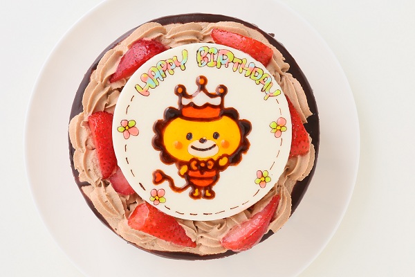 キャラクターイラストケーキ チョコ生クリーム 5号 15cm