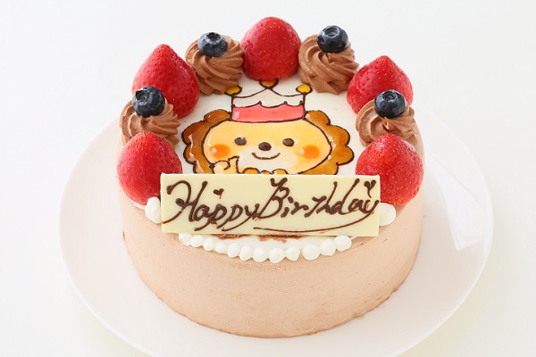 【安心美味宣言】純生チョコケーキ苺ショート イラストケーキ 4号 12cm ギフトに最適 3