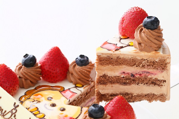 【安心美味宣言】純生チョコケーキ苺ショート イラストケーキ 4号 12cm ギフトに最適 4