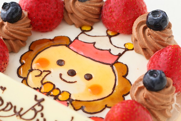 【安心美味宣言】純生チョコケーキ苺ショート イラストケーキ 4号 12cm ギフトに最適 6