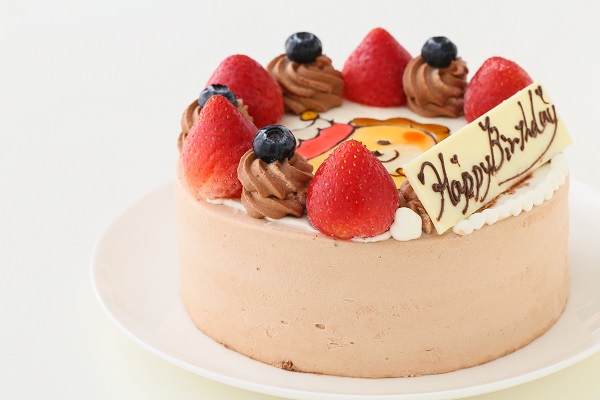 【美味宣言】純生チョコケーキ苺ショート イラストケーキ 5号 ギフトに最適 8