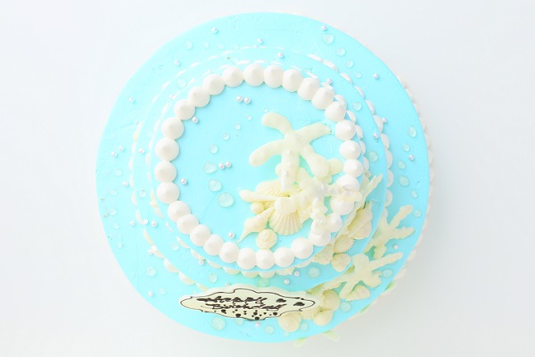 海のデコレーションパーティケーキ 3段 10号×7号×5号 2