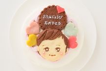 国産小麦粉と安心材料☆似顔絵クッキーのデコレーションケーキ 4号 12cm 1