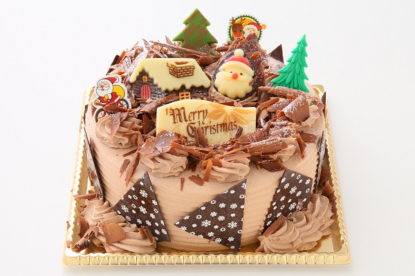 クリスマス2023 クリスマス☆チョコ生クリームデコレーションケーキ 5号 15cm 1