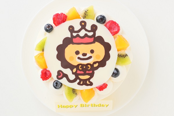 イラストケーキ 白生 5号 15cm