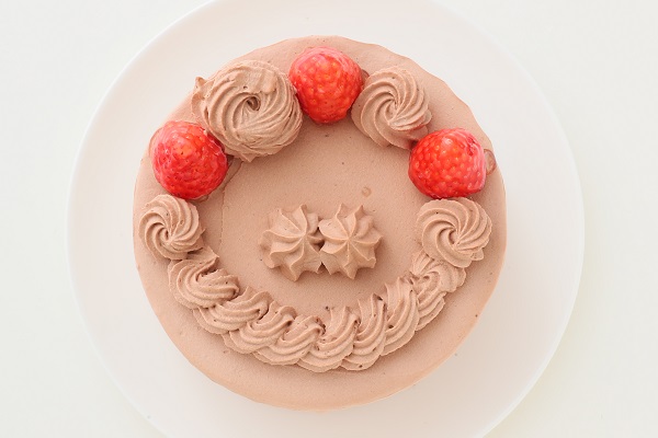 生チョコ苺ショート ラブリーアイシングクッキーケーキ 4号 12cm（お得なアイシングセットです） ギフトに最適 4