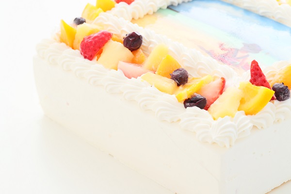 ファーストバースデー 写真ケーキ 1キャンドル付き 豆乳クリームケーキ 7号 21cm 9