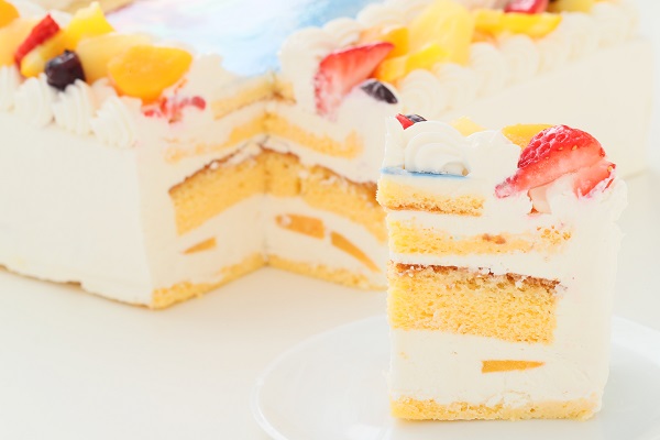 ファーストバースデー 写真ケーキ 1キャンドル付き 豆乳クリームケーキ DX 26cm×26cm 4