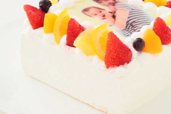 写真ケーキ グルテンフリーケーキ豆乳クリーム 5号 （15cm×15cm）ベビー&キッズ 9