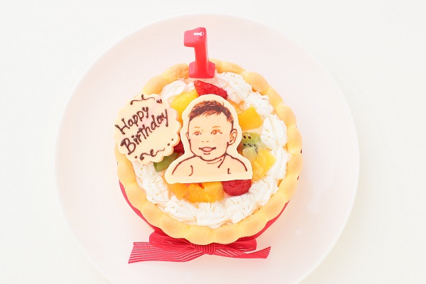 似顔絵付き ファーストバースデーヨーグルトケーキ 3号 9cm