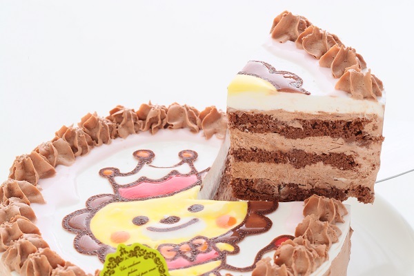 卵・乳・小麦・ナッツ類除去可能 米粉のふんわりショコラ イラストケーキ（キャラクター1体のみ） ※クリスマスケーキとしてのご利用はご遠慮くださいませ ※12月はお誕生日の方のみ（一人での手作業、ご協力くださいませ） ※写真人物画は描けません 5号 15cm 3