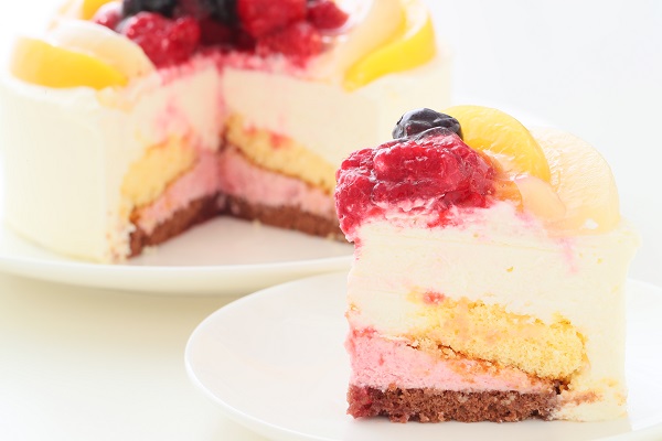 7種のフルーツフレーバー入り  花束みたいなバースデーケーキ 16cm 誕生日ケーキ 8