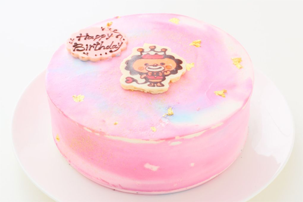 キャラクター3体まで パステルマーブルのココアスポンジキャラクターチョコプレートケーキ 6号 18cm 2