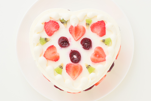 ハート型フルーツバースデーケーキ 食品サンプル ハート型フルーツ
