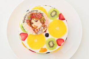 断面フルーツケーキ 似顔絵 6号 18cm