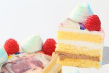 レインボーなユニコーンケーキ（写真ケーキ） 5号 15cm 3