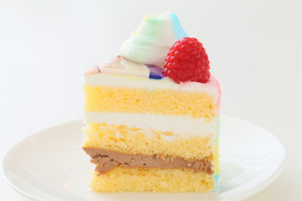 レインボーなユニコーンケーキ（写真ケーキ） 6号 18cm 4