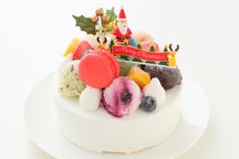 Xmas無添加アイスクリームケーキ いちごのマカロン付き 5号 15cm 1