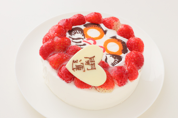 開運吉祥！赤色だるまケーキ 5号 15cm 10