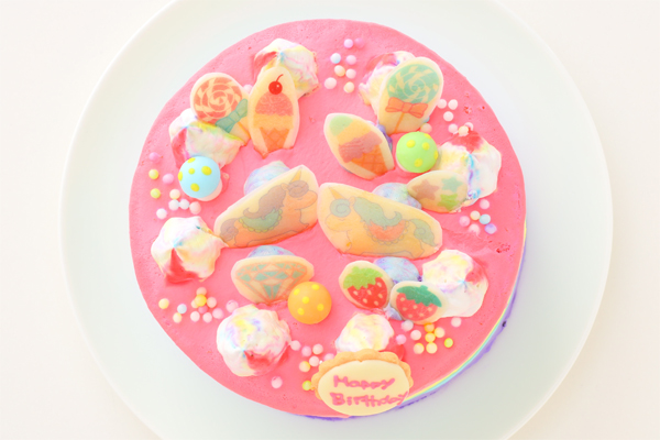 夢のカラフルケーキ 4号 生クリーム 12cm 2