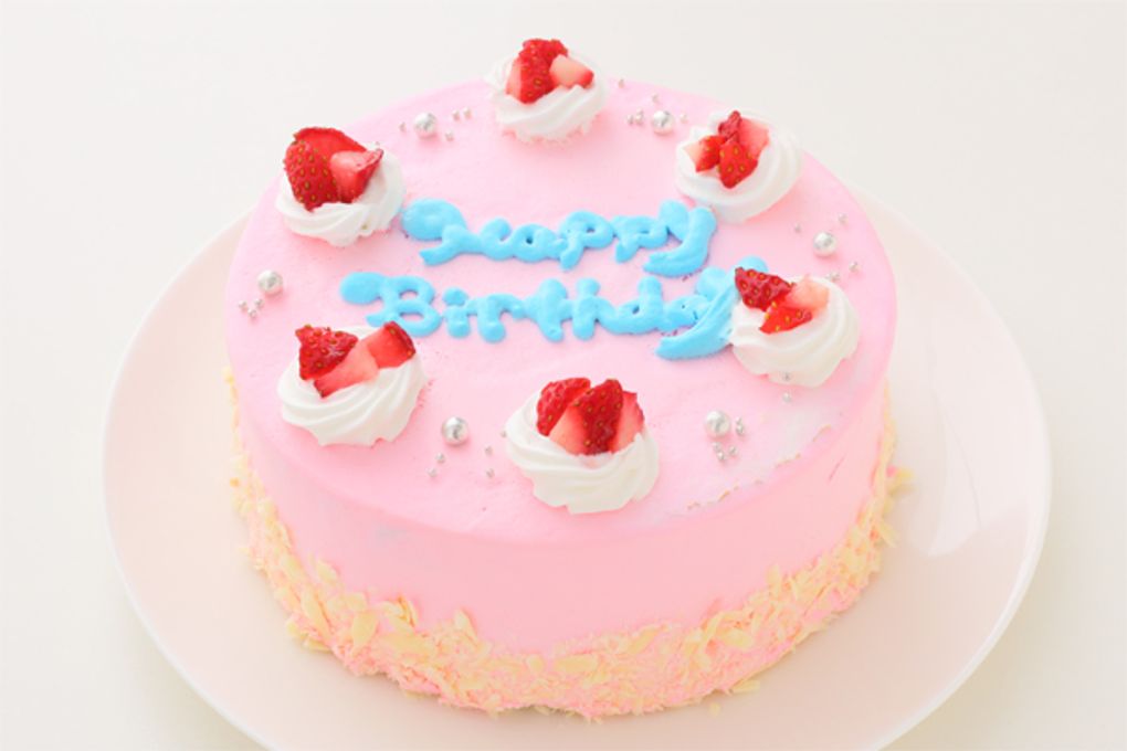 可愛いピンクのショートケーキ 6号 いちご 生クリーム 18cm 1