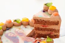 【りくChannel】丸型写真チョコレートケーキ 3号 9cm 2