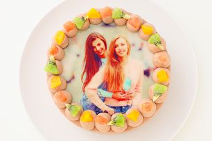 写真ケーキ チョコ生 丸型 6号 18cm