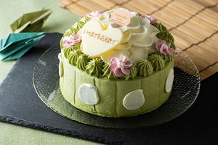 (敬老の日)抹茶とホワイトチョコのお花ケーキ 4号 12cm