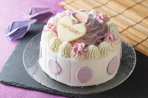 （敬老の日 2026）紫芋のお花ケーキ5号 15cm
