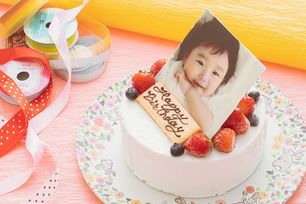 低糖質ケーキ 写真ケーキ 生クリームデコレーション 5号 15cm