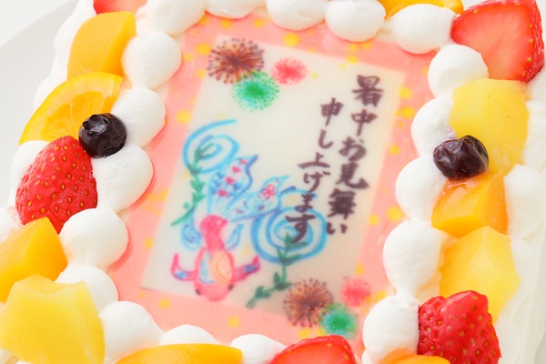 暑中見舞いケーキ（金魚） 生 4号 12cm×12cm 5