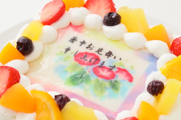暑中見舞いケーキ（朝顔） 生 5号 15cm×15cm 5