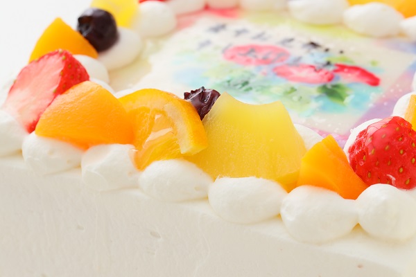 暑中見舞いケーキ（朝顔） 生 4号 12cm×12cm 6