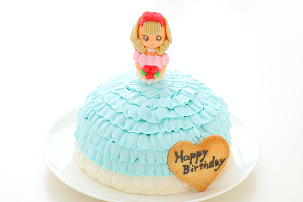 乳製品・小麦粉除去可能 ドールケーキ ブルー 5号 15cm 2