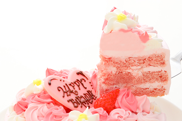 苺クリームのお花畑ケーキ♪ 4号 12cm （カラーズ） | Cake.jp