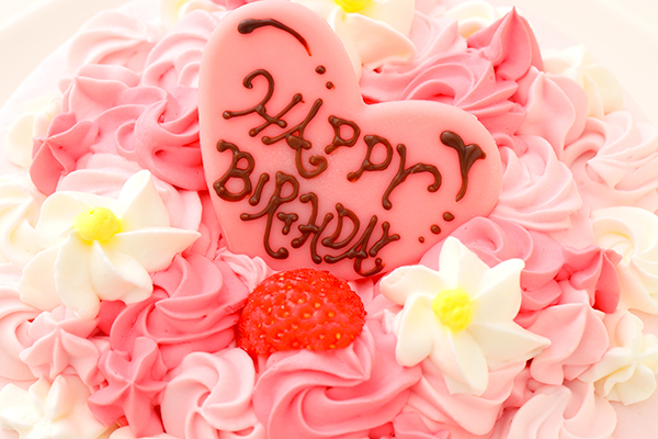 苺クリームのお花畑ケーキ♪ 4号 12cm （カラーズ） | Cake.jp