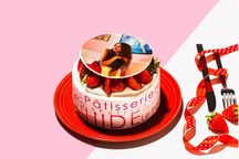 写真ケーキ 苺いっぱい生クリームデコレーション 5号 15cm  1