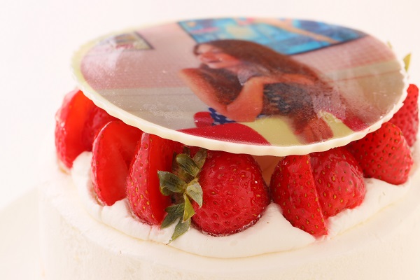 写真ケーキ 苺いっぱい生クリームデコレーション 5号 15cm  6