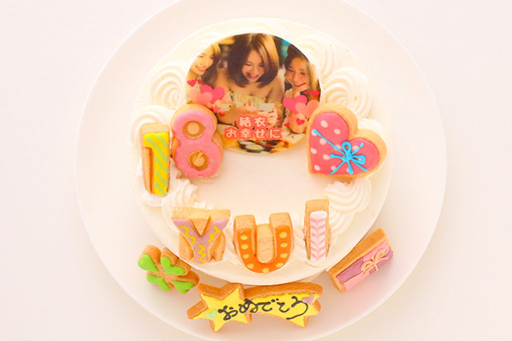 【安心美味宣言】純生苺ショート フォトケーキ アイシングクッキーケーキ 写真ケーキ 4号 12cm 【お好きなイラストも人気です】 9