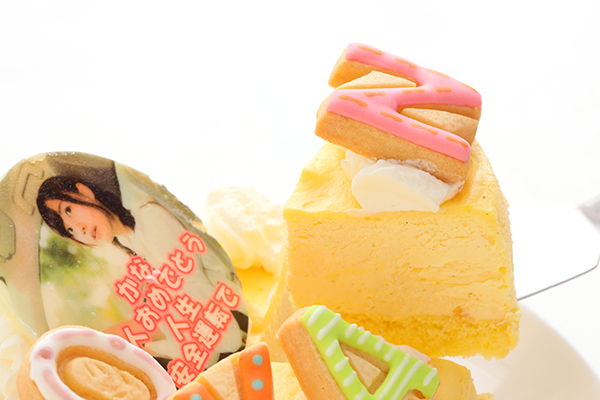 半熟ふわとろっスフレチーズケーキ フォトケーキ アイシングクッキーケーキ 写真ケーキ 5号 15cm ギフトに最適 4